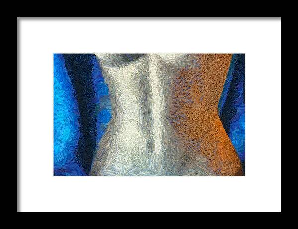 Female Framed Print featuring the mixed media Her Figure 1 by Angelina Tamez