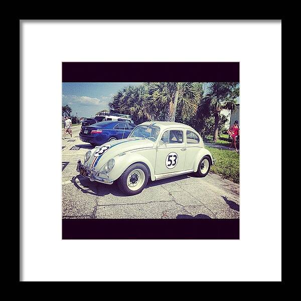 Herbie Framed Print featuring the photograph #herbie #53 #vw #volkswagen #passagrille by Emilyyyy Martinez
