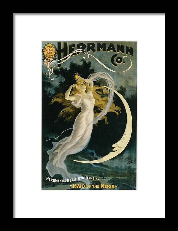Herrmann Framed Print featuring the painting Herrmann Maid of the Moon by Unknown