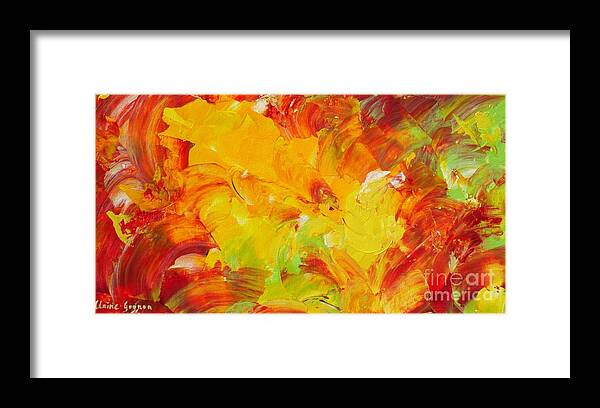 Abstract Framed Print featuring the painting Hibiscus by Claire Gagnon