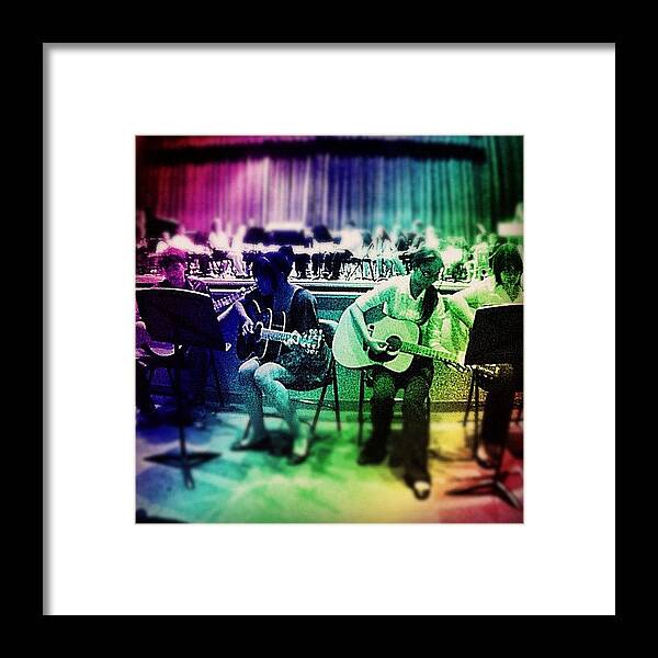 Concert Framed Print featuring the photograph Highschool Kids Playing Guitars by Julianna Rivera-Perruccio