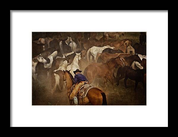 Horse Framed Print featuring the photograph Holding Herd by Pamela Steege