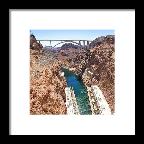 Hoover Dam Bridge Framed Print featuring the photograph Hoover Dam Bridge by Mike McGlothlen