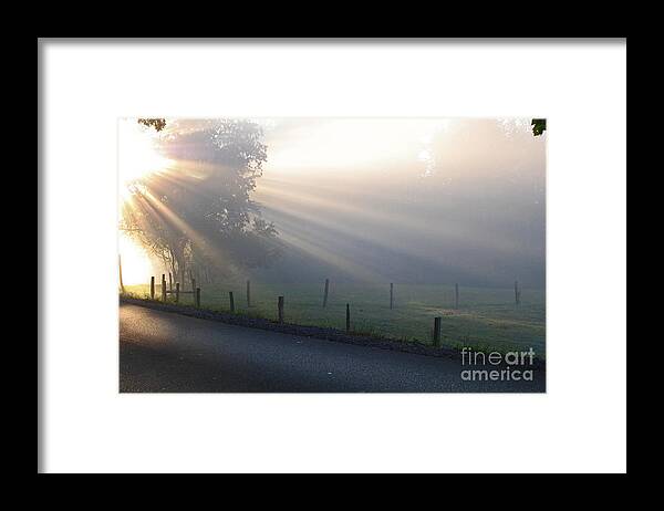 Light Framed Print featuring the photograph Hope Is In His Light by Douglas Stucky