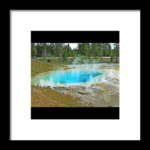 Water Framed Print featuring the photograph #hot #water #spring #yellowstone #clear by Marty Gleeson