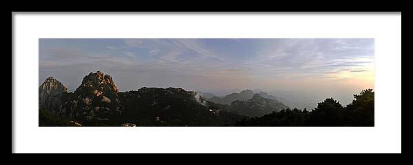 China Framed Print featuring the photograph Huangshan Panorama 5 by Jason Chu