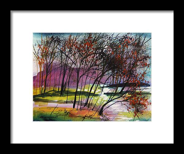 Trees Framed Print featuring the painting Humid Moonlight by John Williams