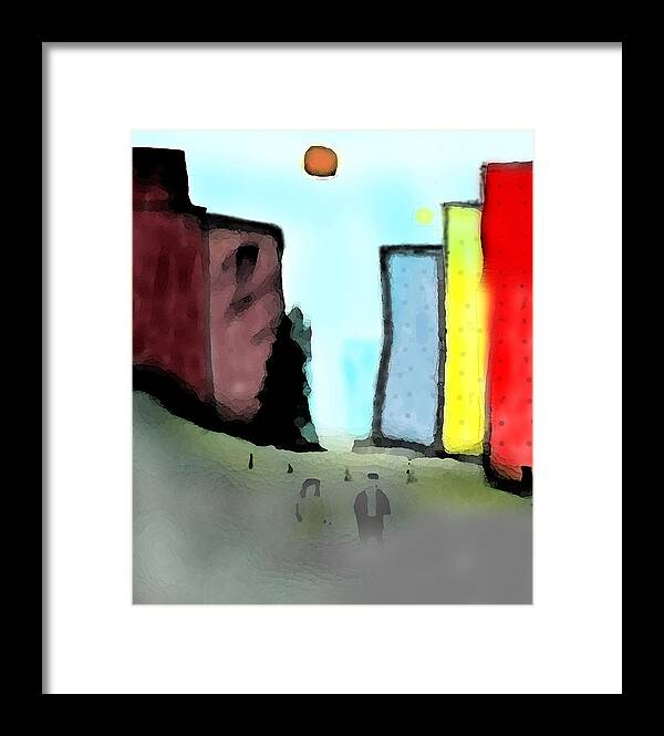 Downtown Framed Print featuring the digital art I Could Be Watchin' TV by Lew Hagood