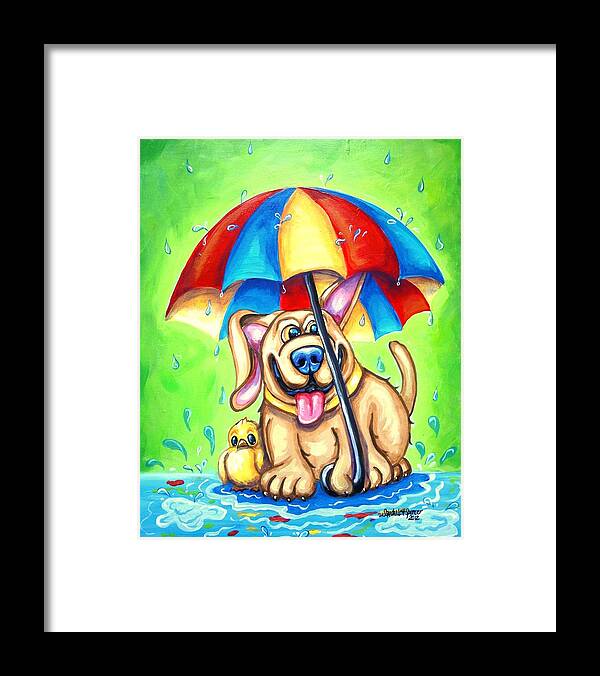 Dog Framed Print featuring the painting I Got Your Back by Sandra Lett
