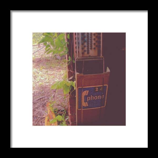 Telephone Booth Framed Print featuring the photograph I Left My Head And My Heart On The by RJ Kozain