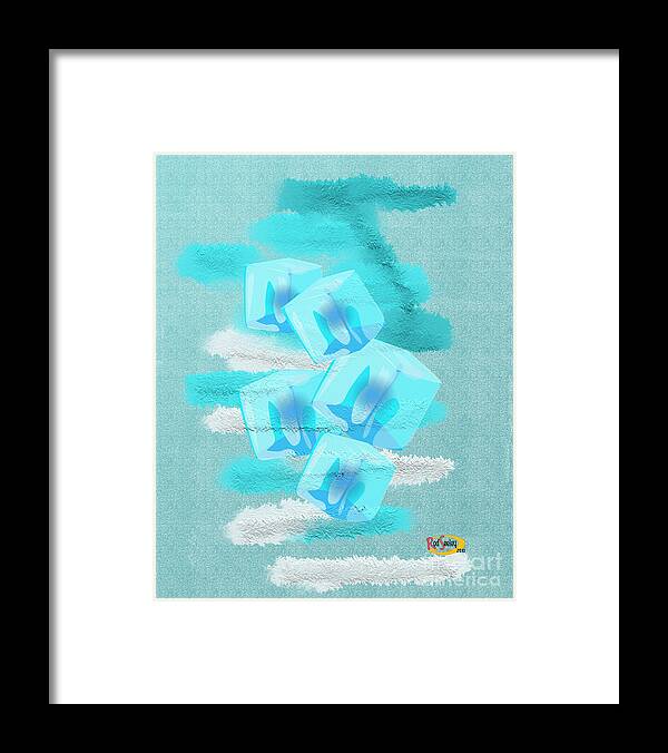 Digital Painting Framed Print featuring the digital art Ice Cubes by Rod Seeley