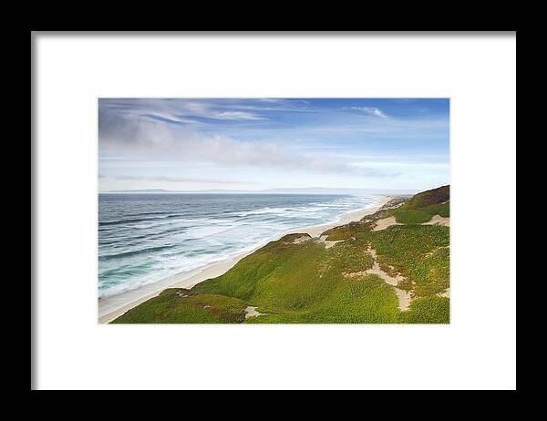 00465769 Framed Print featuring the photograph Ice Plant Covering Sand Dunes Sand City by Sebastian Kennerknecht