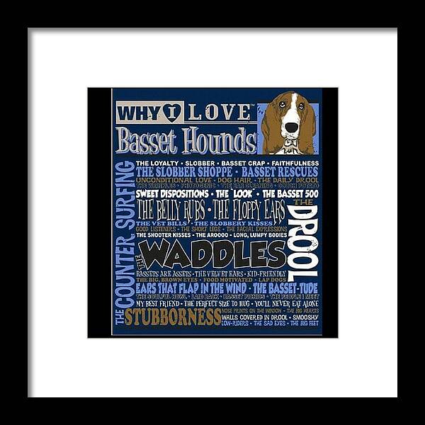 Petstagram Framed Print featuring the photograph #ilovemybassethound by Jim Neeley