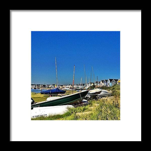 Summer Framed Print featuring the photograph Image Created With #snapseed #beachhuts by Nikki Sheppard