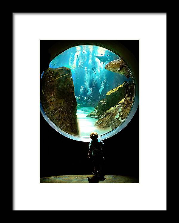 Aquarium Framed Print featuring the photograph Imagination by Anna Rumiantseva