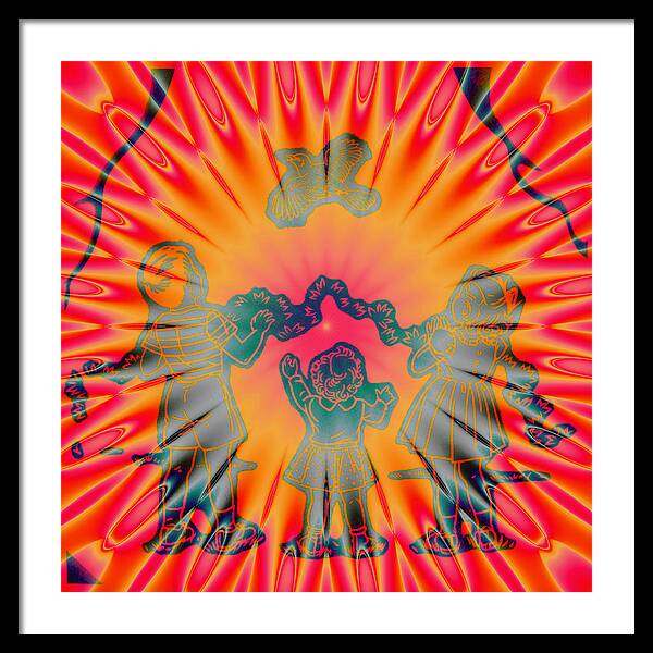 Psychedelic Framed Print featuring the painting In The Garden 2 by Steve Fields