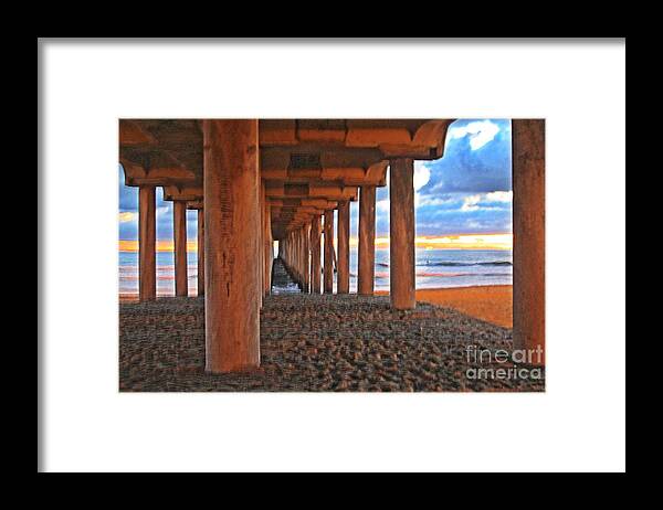 Huntington Beach Pier Framed Print featuring the mixed media In Your Dreams by Lauren Serene