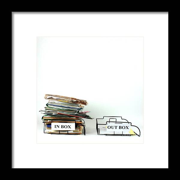 Inbox Framed Print featuring the photograph Inbox And Outbox by Photo Researchers, Inc.