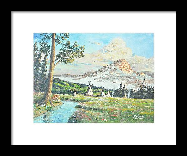 Landscape Framed Print featuring the painting Indian Spring by Duwayne Williams