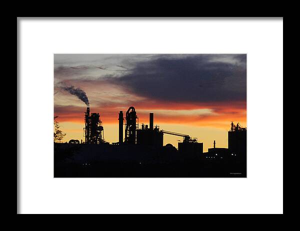 Sillouette Framed Print featuring the photograph Industrial Sunset II by DiDi Higginbotham