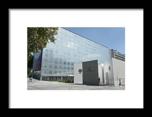 Institut Framed Print featuring the photograph Institut du Monde Arabe by Fabrizio Ruggeri