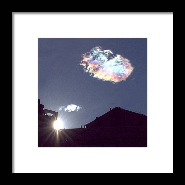 Iridescent Framed Print featuring the photograph Iridescent Cloud by Farol Tomson