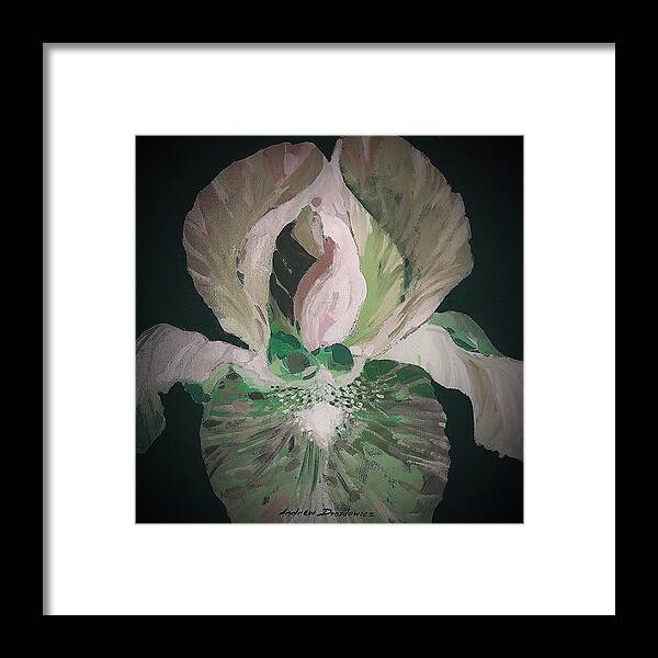 Iris Flower Framed Print featuring the painting Iris 4 by Andrew Drozdowicz