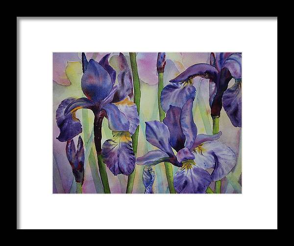 Flowers Framed Print featuring the painting Iris by Ruth Kamenev