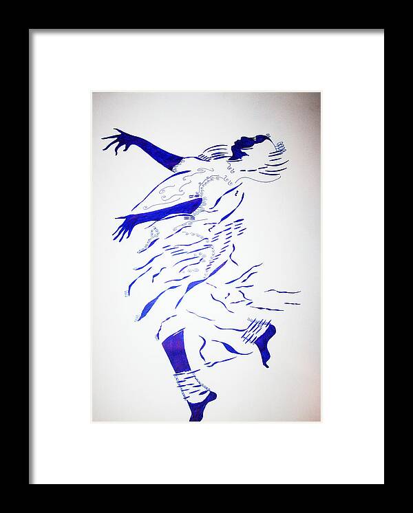 Jesus Framed Print featuring the drawing Ishaka dance - Burundi by Gloria Ssali