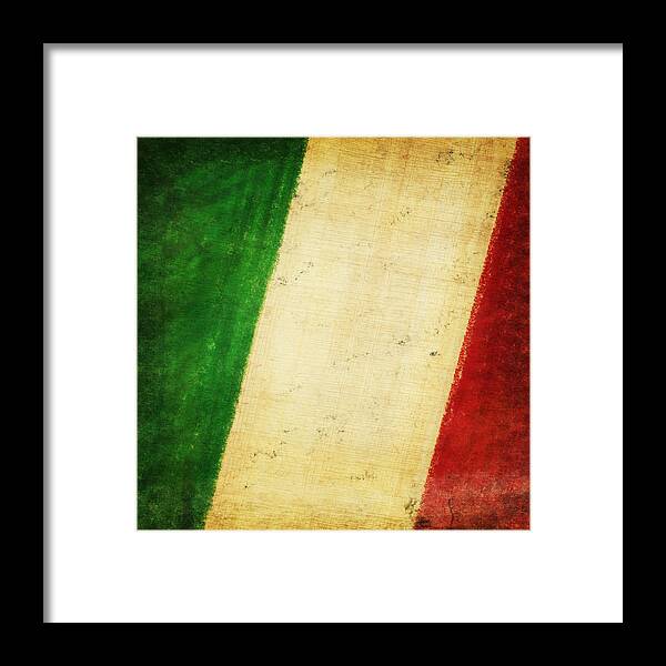 Antique Framed Print featuring the photograph Italy flag by Setsiri Silapasuwanchai