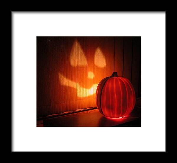 Halloween Framed Print featuring the photograph Jacko Pumpkin by Cathy Kovarik