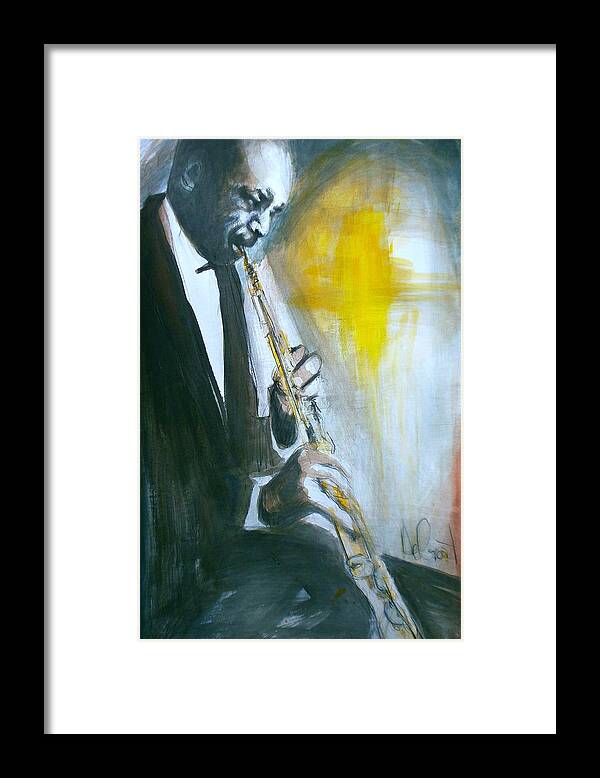 Jazz Framed Print featuring the painting Jazz Preparation by Gregory DeGroat