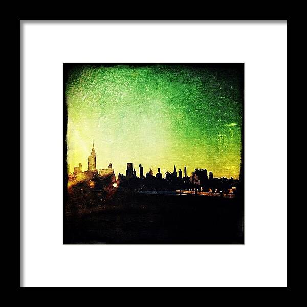 Navema Framed Print featuring the photograph Jersey View Of Manhattan by Natasha Marco