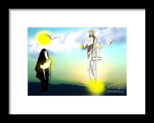 Religion Framed Print featuring the digital art Jesus Journey by Belinda Threeths