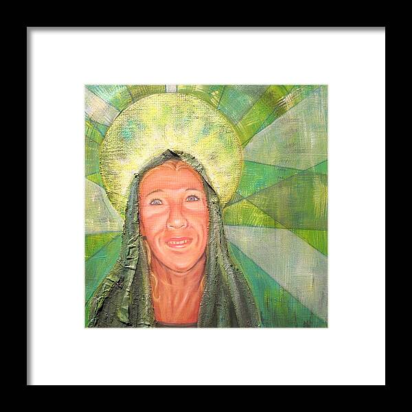 Women Framed Print featuring the painting Jewels of my Heart - Mary by Suzan Sommers