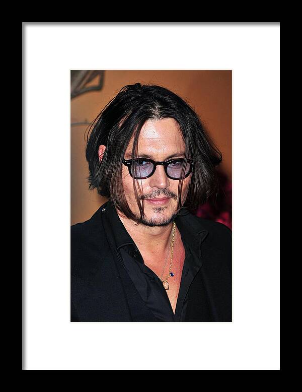Johnny Depp Framed Print featuring the photograph Johnny Depp At Arrivals For The Museum by Everett