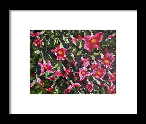Flowers Framed Print featuring the painting Judys Bouganvillias by Les Herman