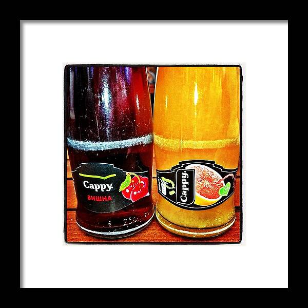 Juice Framed Print featuring the photograph Juice For Breakfast. #cappy #juice by Richard Randall