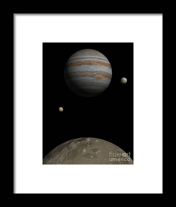 Jupiter Framed Print featuring the digital art Jupiter Rising by Nicholas Burningham