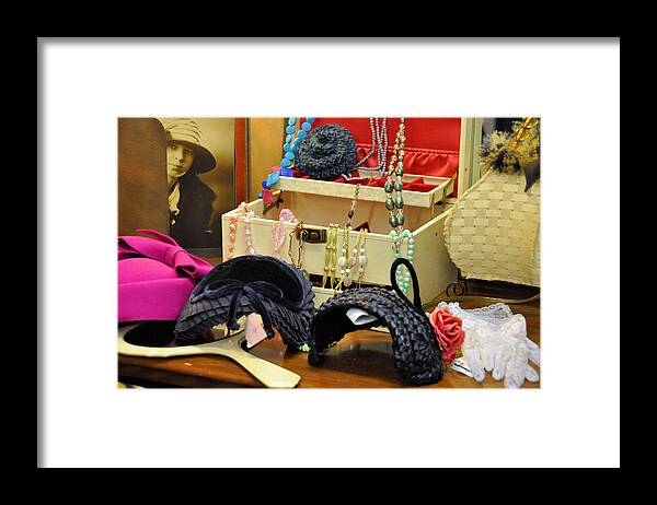 Still Life Framed Print featuring the photograph Just Look At My Dressing Table by Jan Amiss Photography