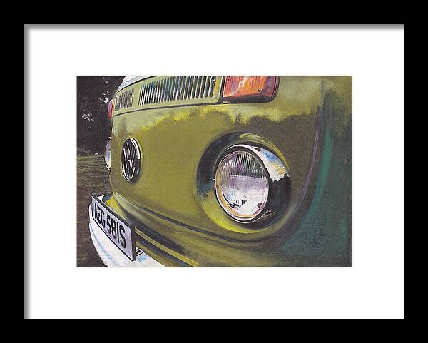 Vw Volkswagen Framed Print featuring the drawing Kalamata by Sharon Poulton