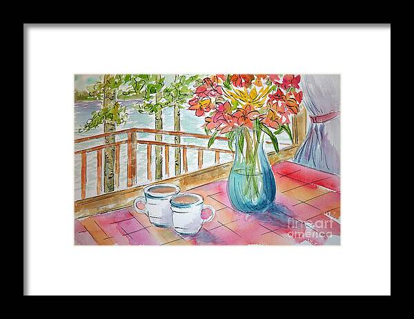 Impressionism Framed Print featuring the painting Kapasiwin Coffee by Pat Katz