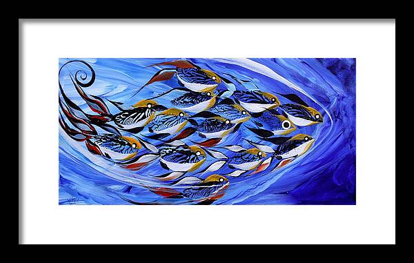 Fish Framed Print featuring the painting Keep it Together by J Vincent Scarpace