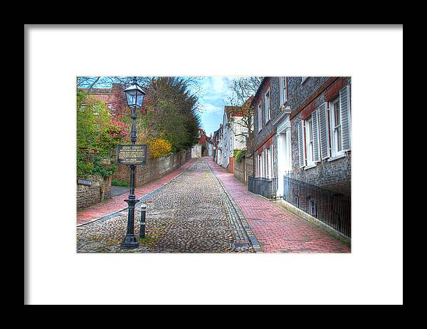 Old England Framed Print featuring the photograph Keere Street in Lewes by Geraldine Alexander