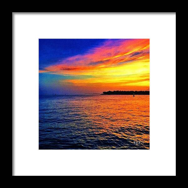 Beautiful Framed Print featuring the photograph Key West Sunset. '11
snapseed Edit V1 by Edward Pearch