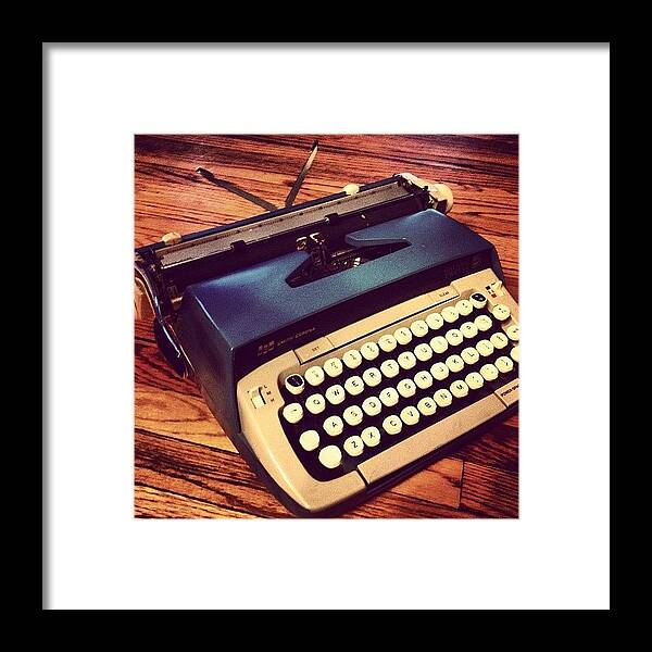Garagesale Framed Print featuring the photograph Kicking It #oldschool #typewriter #1970 by Nicholas Colacicco