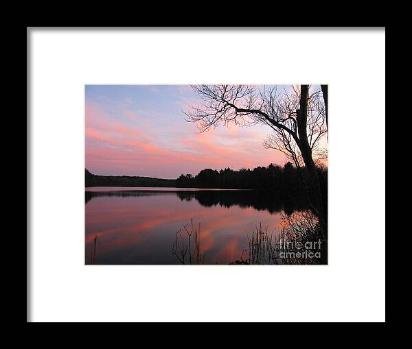 Landscape Framed Print featuring the photograph Killingly Pond Reflection III by Lili Feinstein