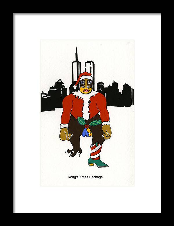 Pop Art Framed Print featuring the mixed media Kong's Xmas Package by Ruby Persson