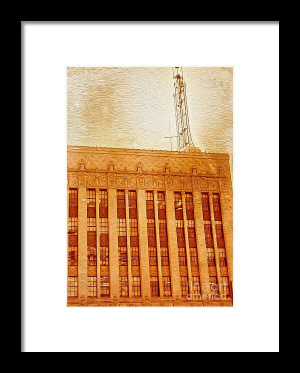 Old La Framed Print featuring the painting LA Radio Tower by Gregory Dyer