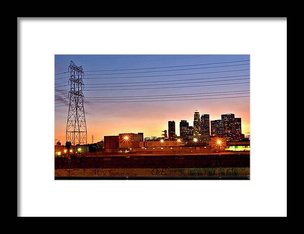 Endre Framed Print featuring the photograph LA Sunset by Endre Balogh